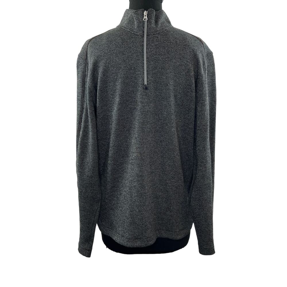 ROBERT GRAHAM Gray Cotton Classic Fit Quarter Zip Pullover Long Sleeve Top Sz M